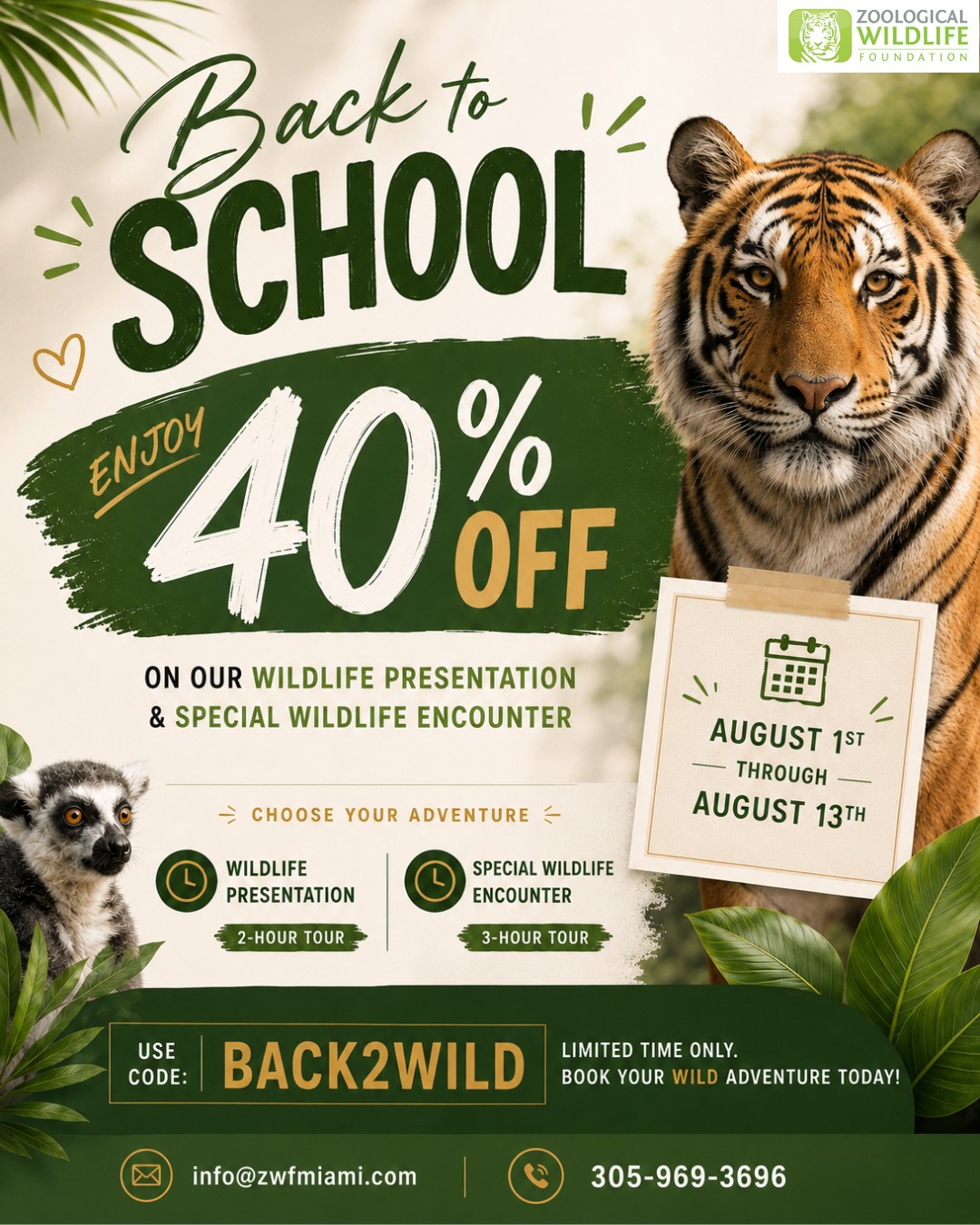 Back to School Sale: 40% Off Miami Wildlife Tours | ZWF